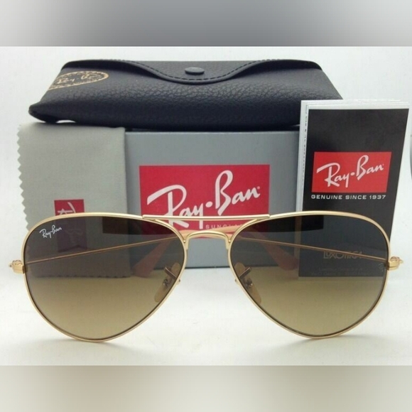 LIKE NEW Ray-Ban Aviator RB3025 Gradient Brown Sunglasses for Men and Women - Picture 3 of 16